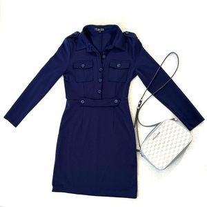 Blue long sleeve dress
